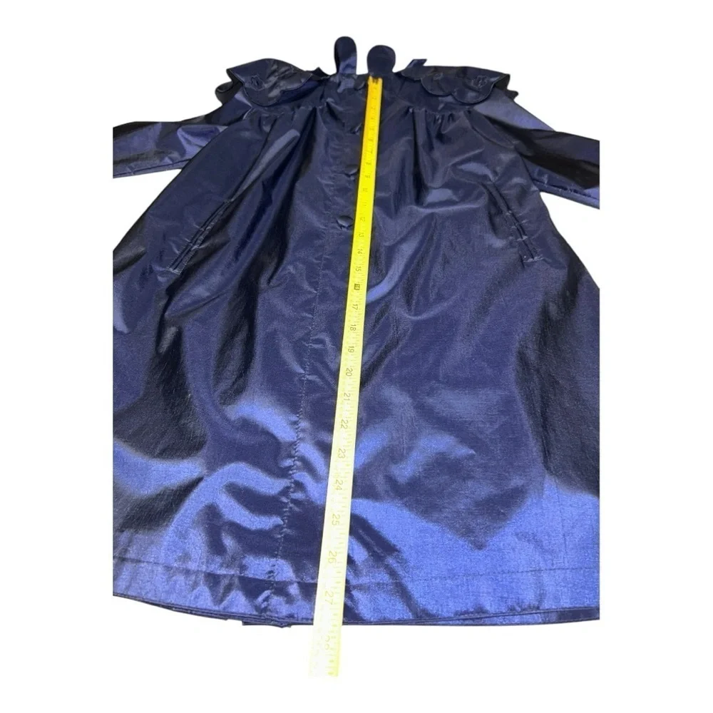 Vintage Rothschild Hooded Jacket for Young Girl. Embroidered Trim Sz 6 blue navy